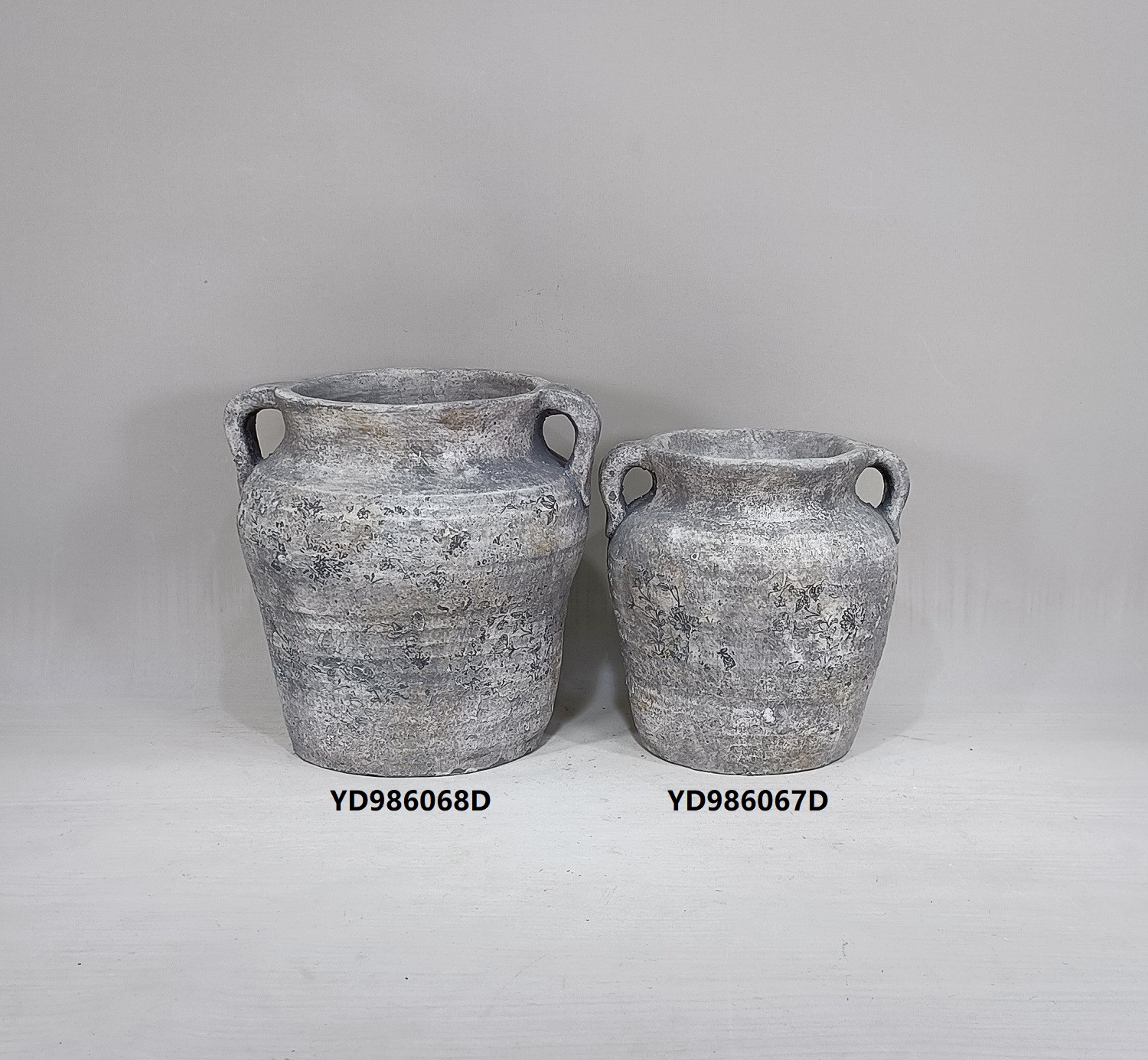 Natural pastoral garden antique with decal cement flowerpot with ear decorative plant pots 