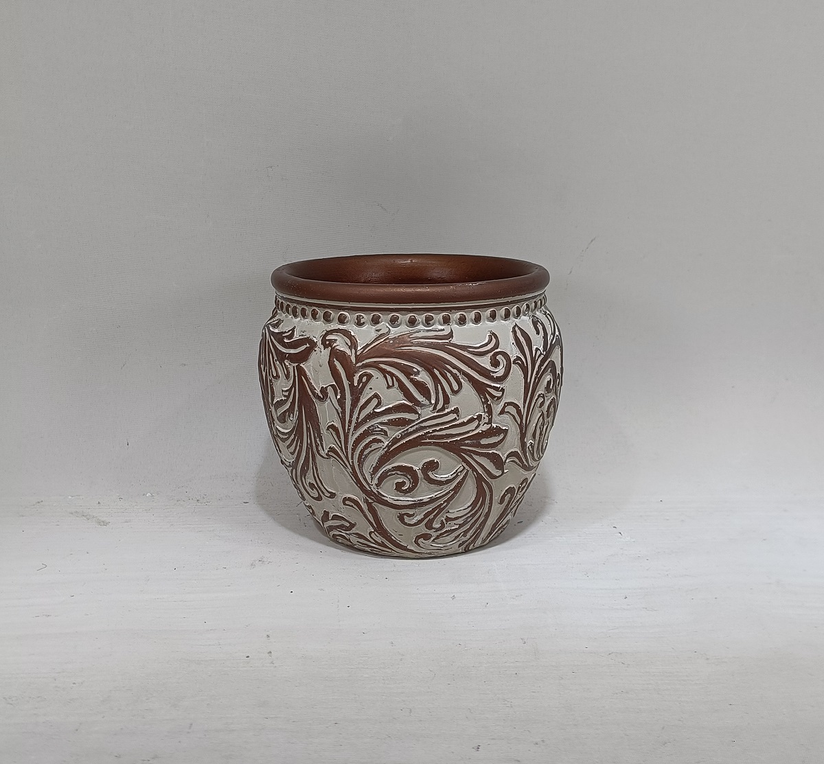 Retro style embossed concrete pots Vintage home decoration garden pots luxury cement flower pots & planters