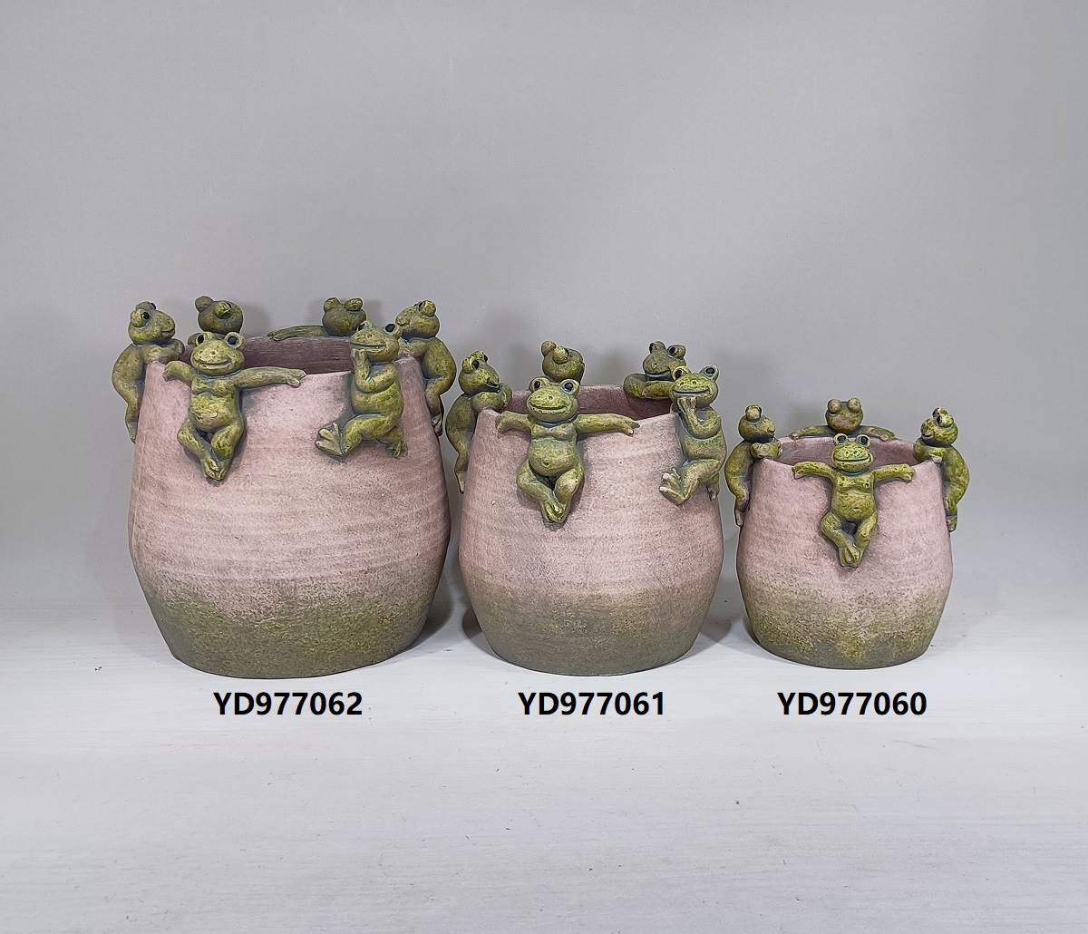 Frog emboss design succulent plants pot cement flower pot for decoration