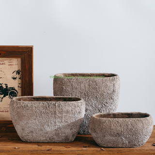 Wholesale cheap minimalism frosted flowerpot courtyard garden decoration concrete flower pot