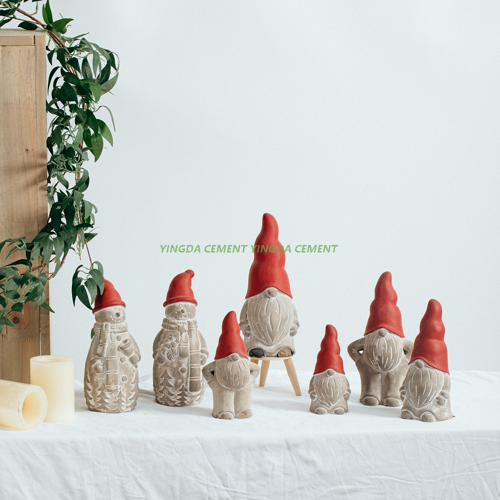 Nordic Style Modern Exquisite Silver Gold Christmas Gift Gnomes Ornament Cute Cement Home Decoration