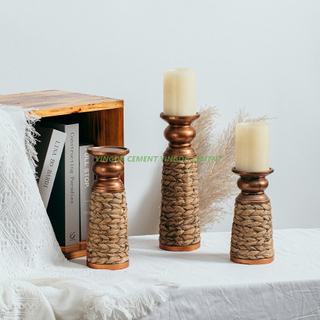 Factory Direct Vintage Unique Candlestick Holders Home Decor Luxury Cement Candle Holder