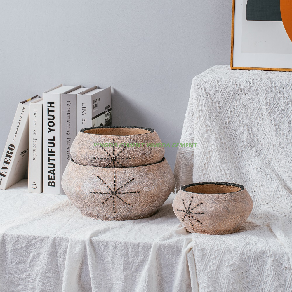 emboss cement flowerpot modern concrete planter pot flower pots garden decoration indoor flower pot