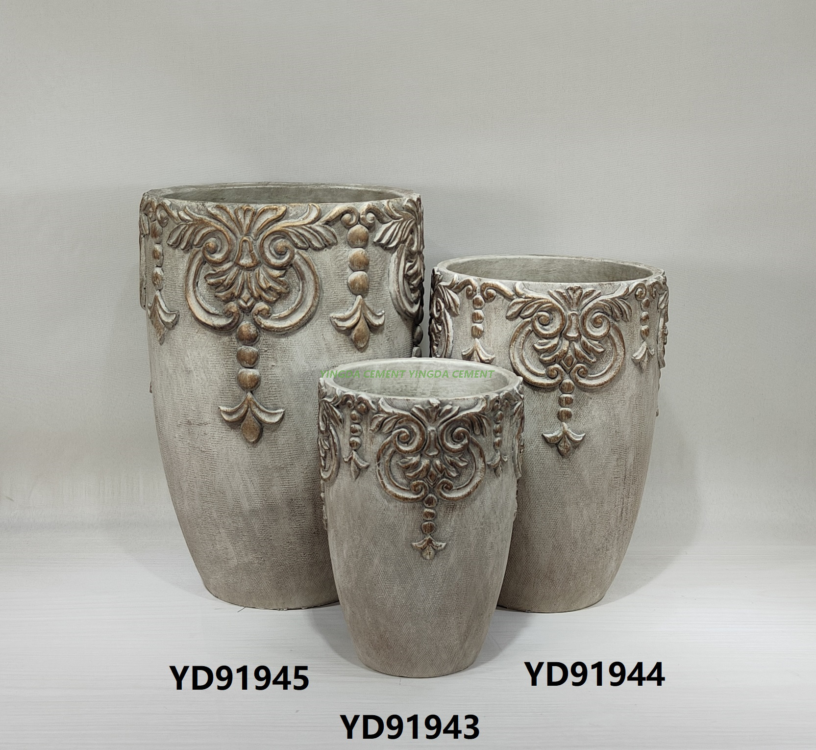 Custom Cheap Low MOQ Round Clay Hydroponics Small Plant Pots Decorative Cement Flower Pot Mini Indoor Planter