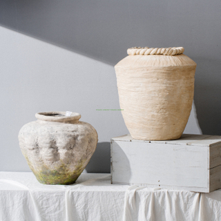 Flower Pot Outdoor Planter Round Fiber Cement Concrete Pots Nordic Big Sphere Europe Plant Pot