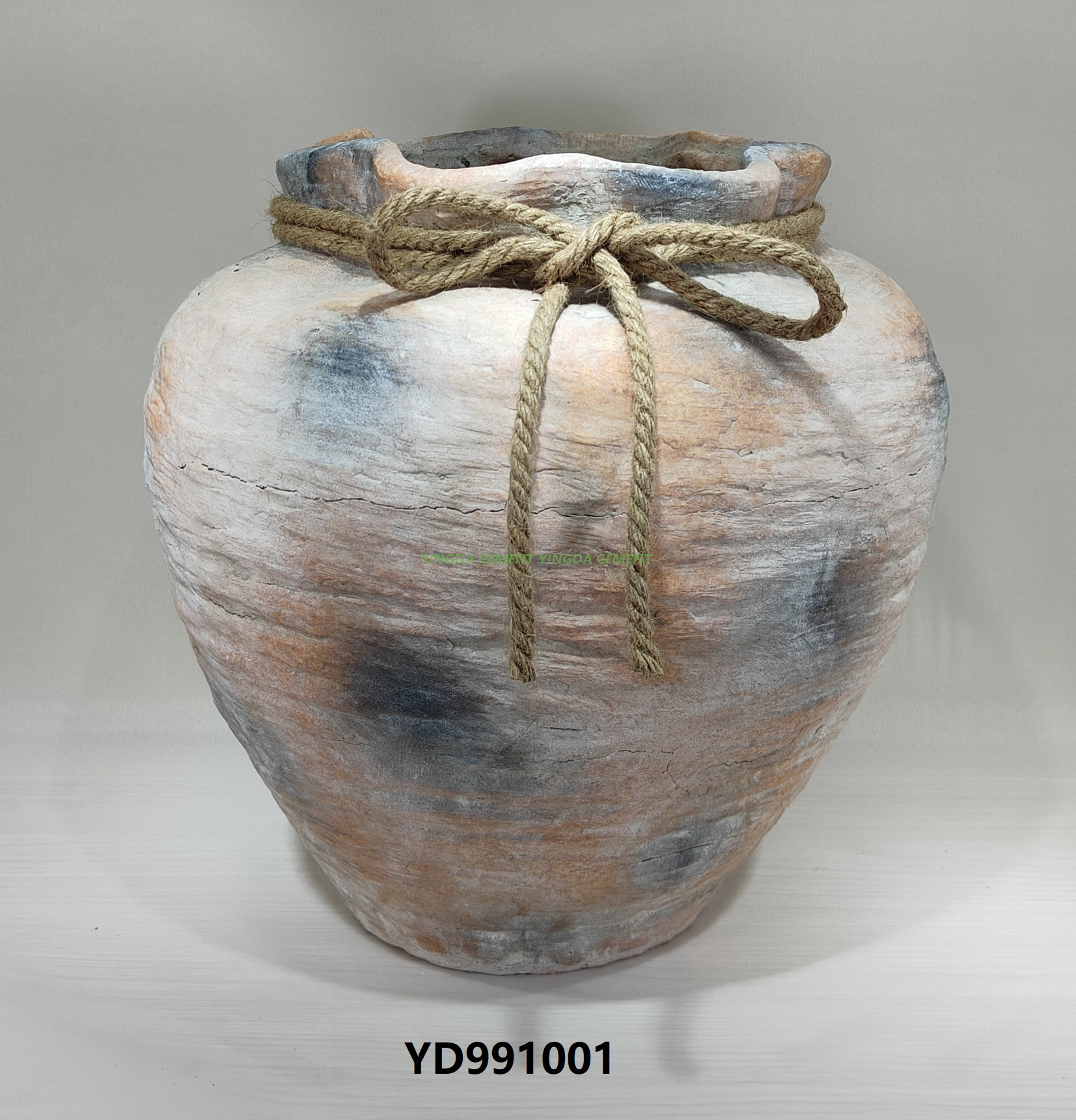 Wholesales Home Garden Decoration Large Round Cement Flower Pot Outdoor Indoor Decor Planter Fiber Clay Pots