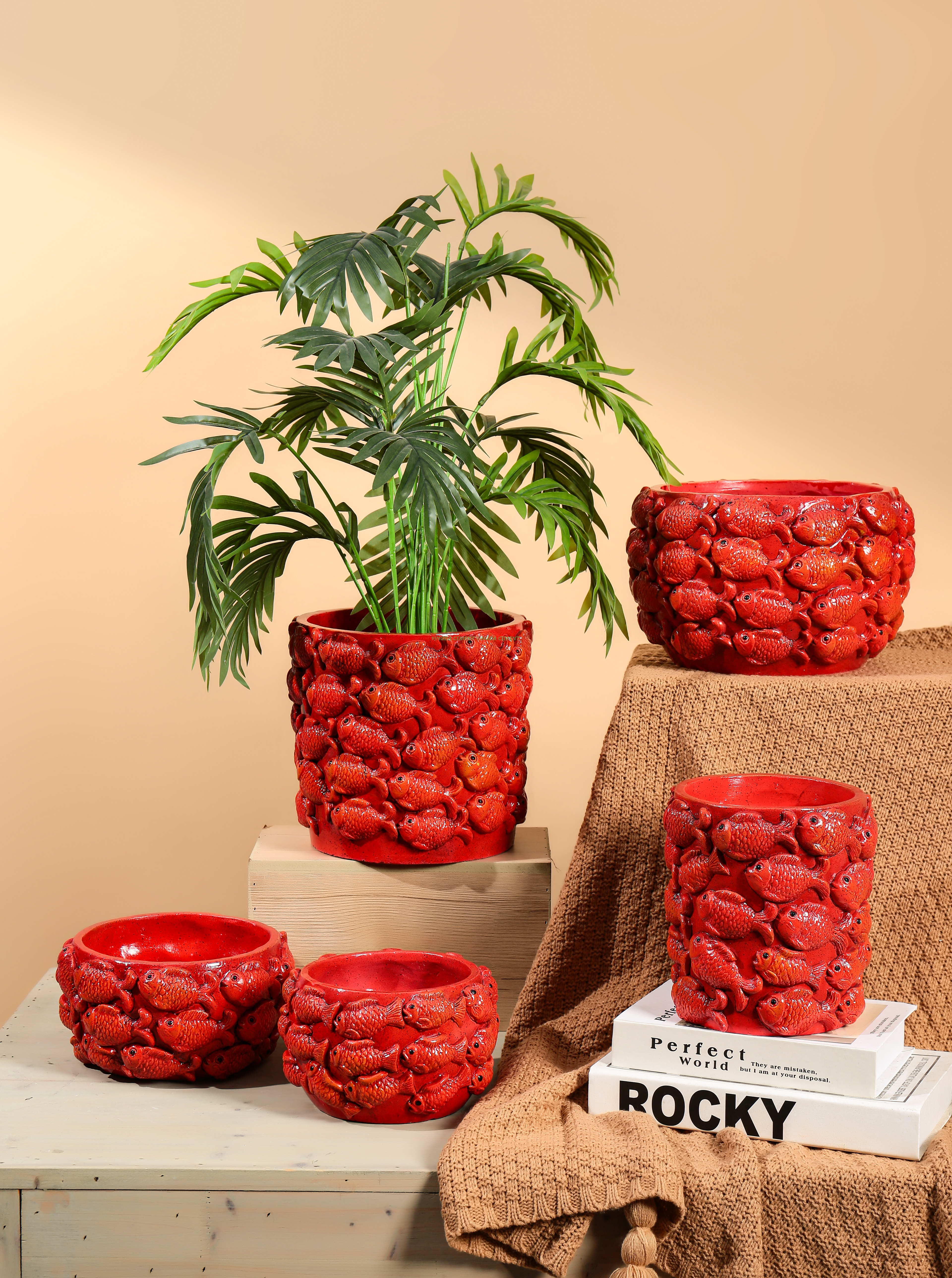 Succulent Bonsai Pot Flower Pots Ocean Cement New Design Indoor Handmade American Style Glazed Indoor Decor
