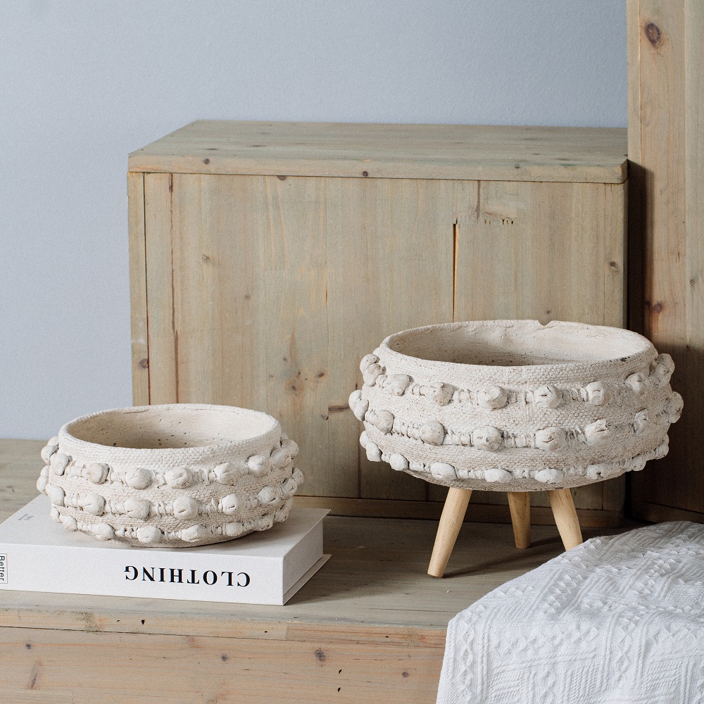 Nordic style cheap bulk matte cement cactus pots white flower pot for wedding decor