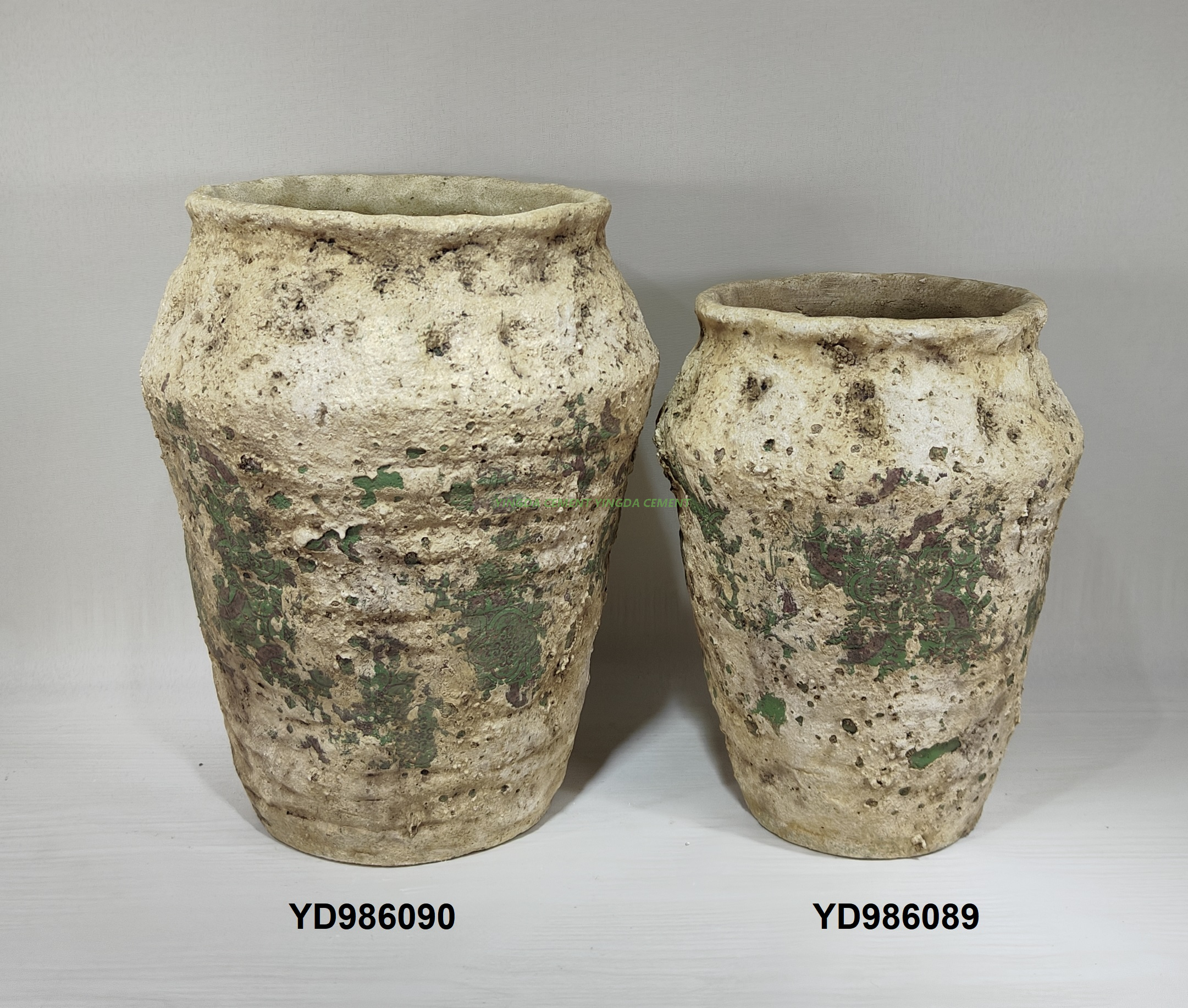 Exquisite emboss design green color succulent plant luxury concrete flower pot for christmas decoration