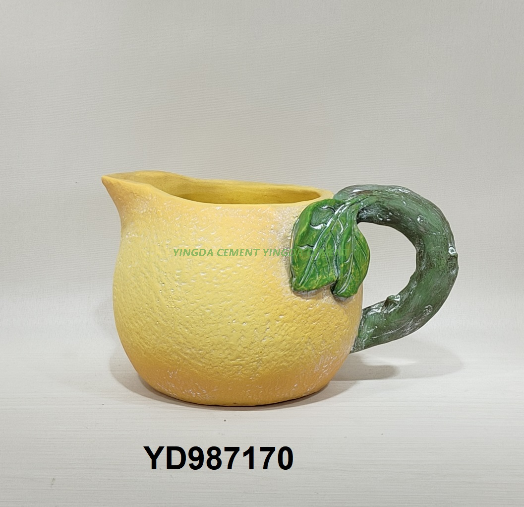 Flower pot for home decoration fruit collections cement Fruit Lemon Vase