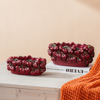 Factory directly sale fruits design cherry cement pot for home decor