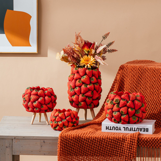 tabletop decoration cement garden pot fruits design strawberry shape planter flower pot