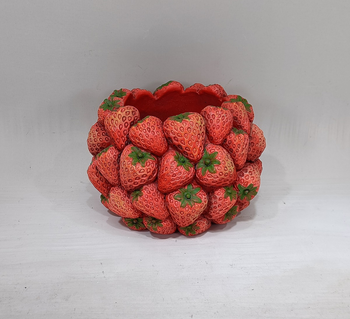 tabletop decoration cement garden pot fruits design strawberry shape planter flower pot