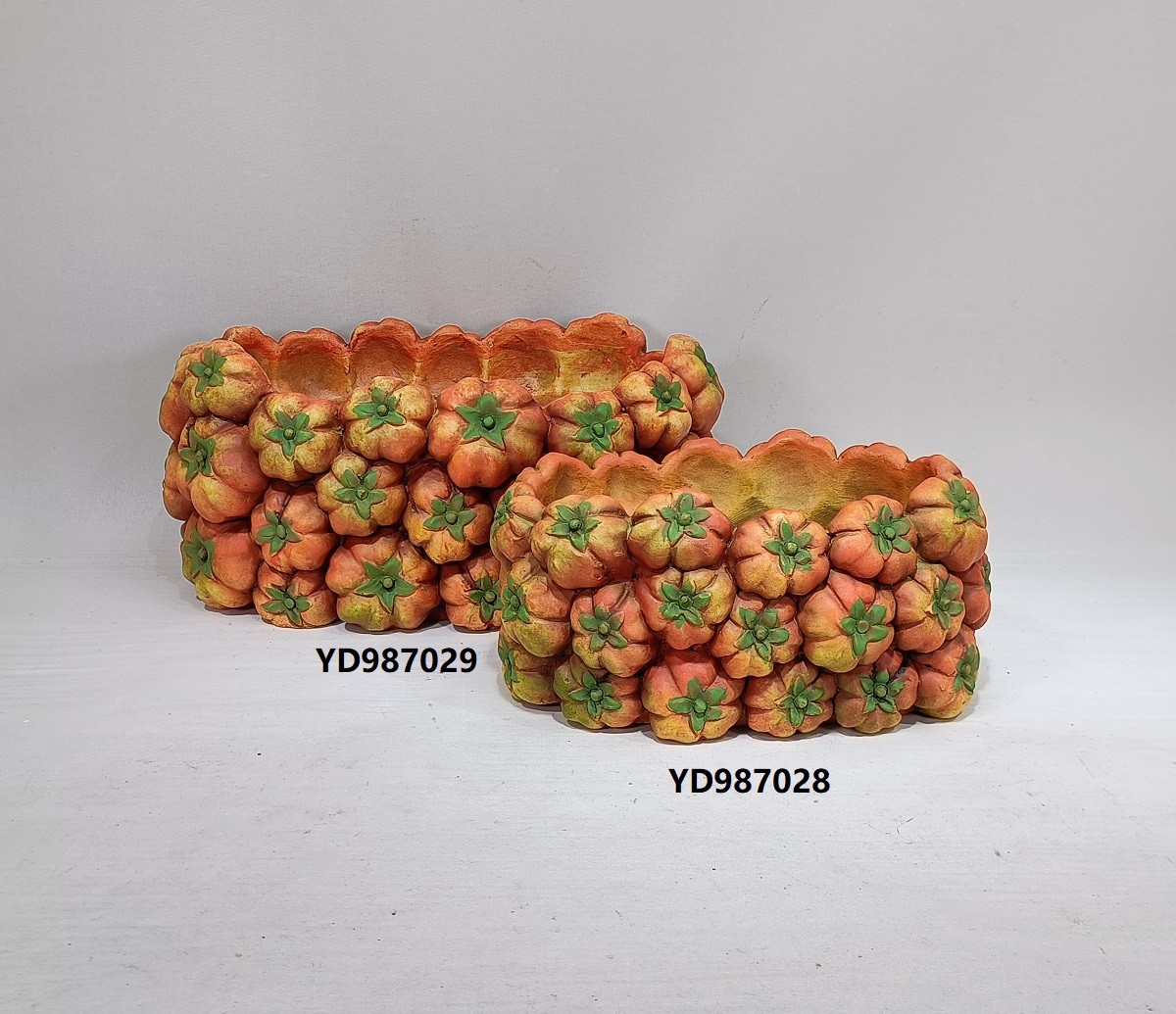 Vegetable Design Tomato Shape oval Flower Pot Embossed Modern Cement Garden Pot 