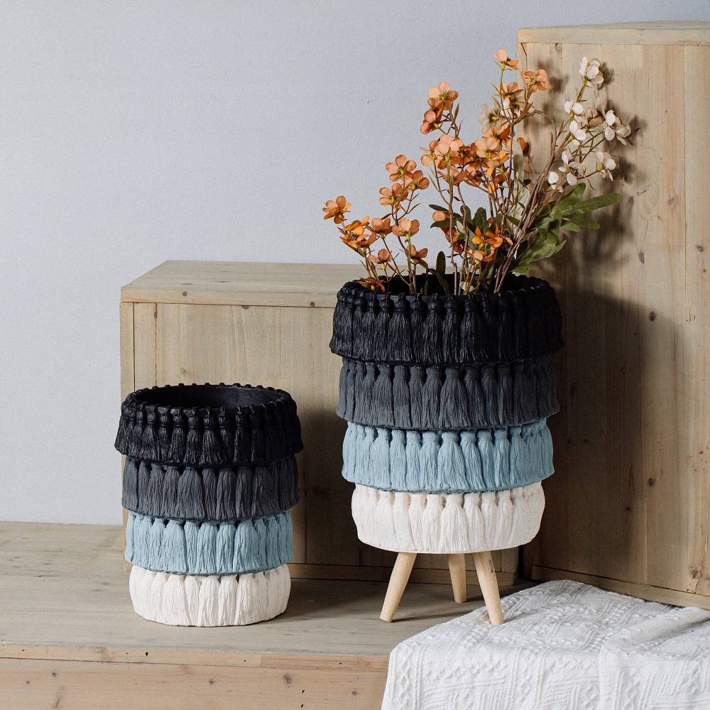 Creative design home living room matte concrete flower vase nordic color cement flower vases for decor