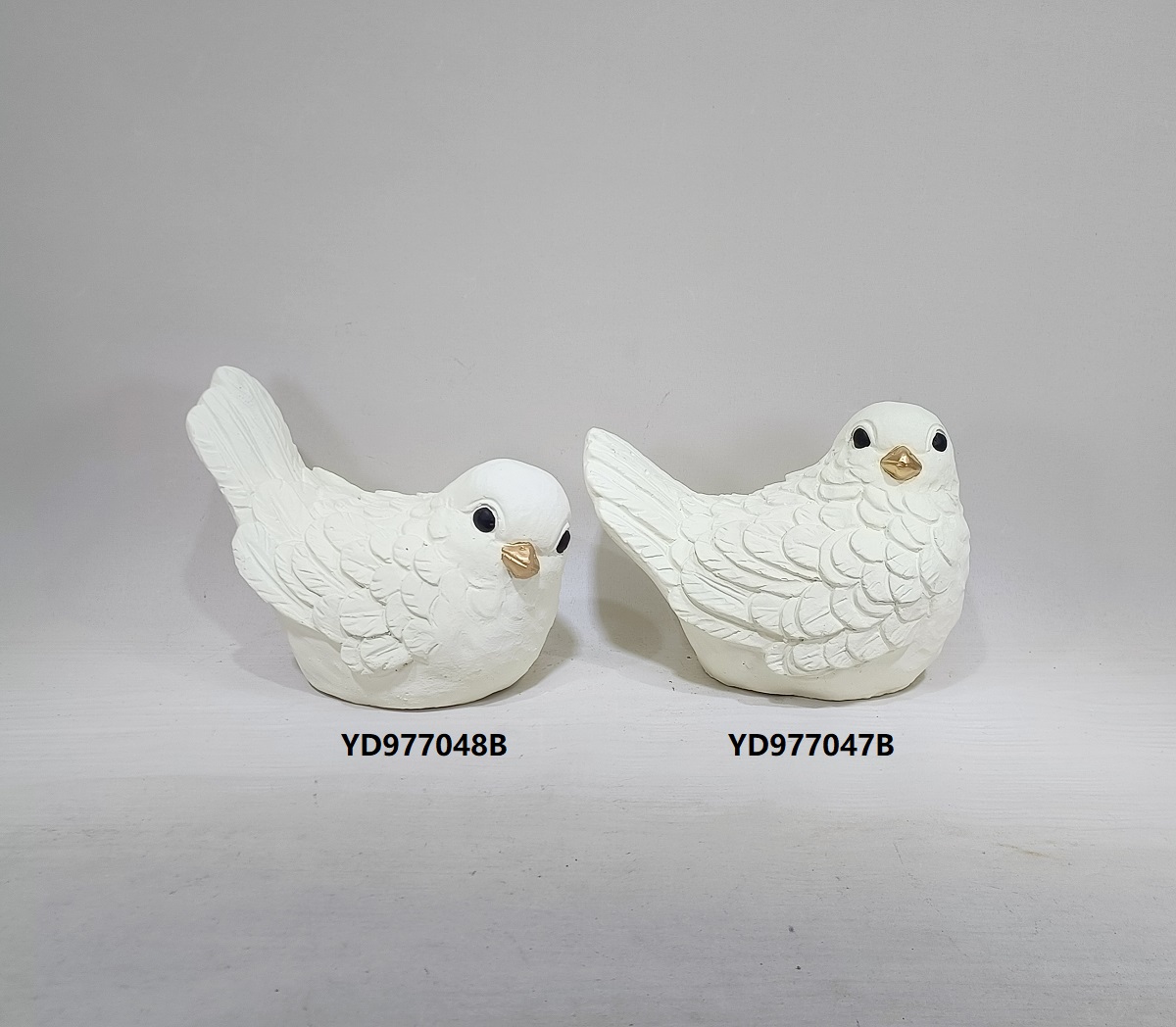 Bird design matte cement home decor ivory color animal shape decoration ornaments 