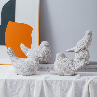 Bird design matte cement home decor animal shape decoration ornaments 