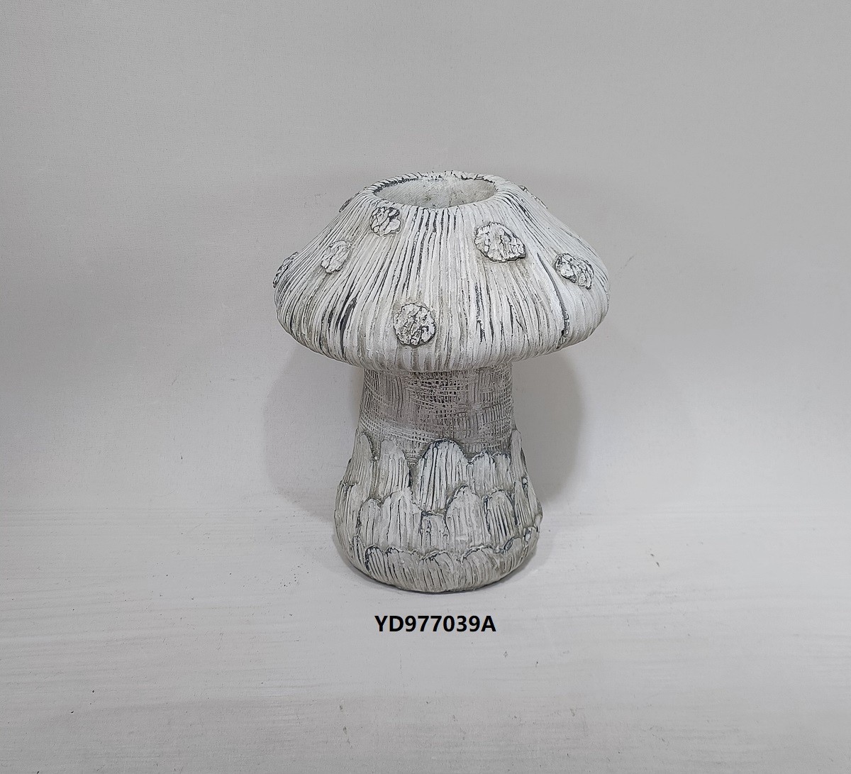 modern creative matte white black color mushroom shape matte cement home decor 