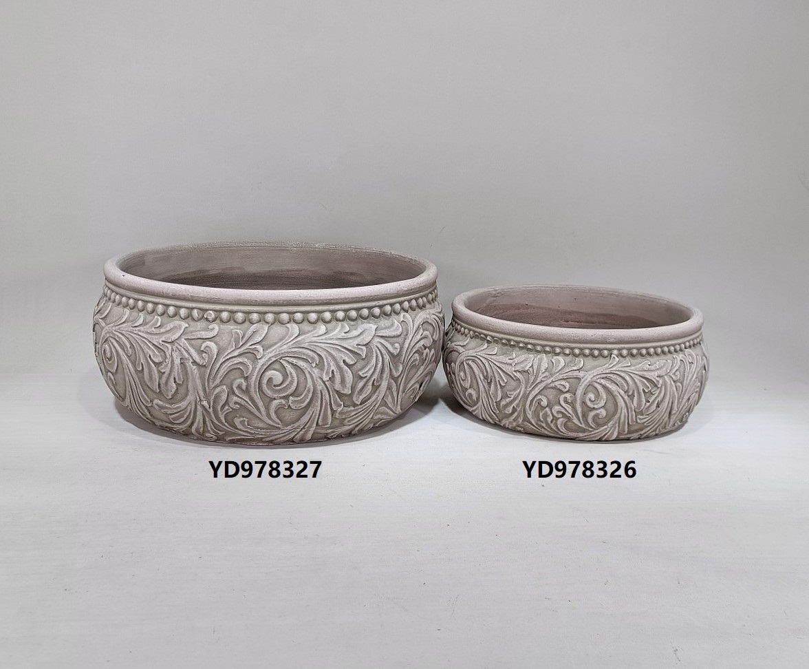 Retro style embossed concrete pots Vintage home decoration cement flower pots & planters