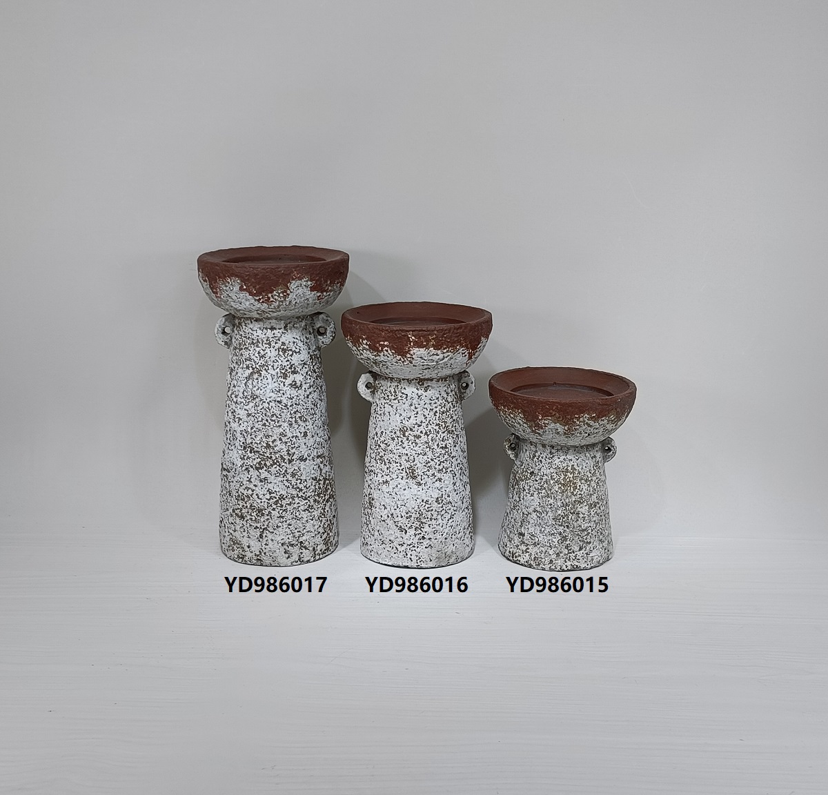 Pastoral style wholesale matte terracotta candlestick home decor cement tealight candle holders