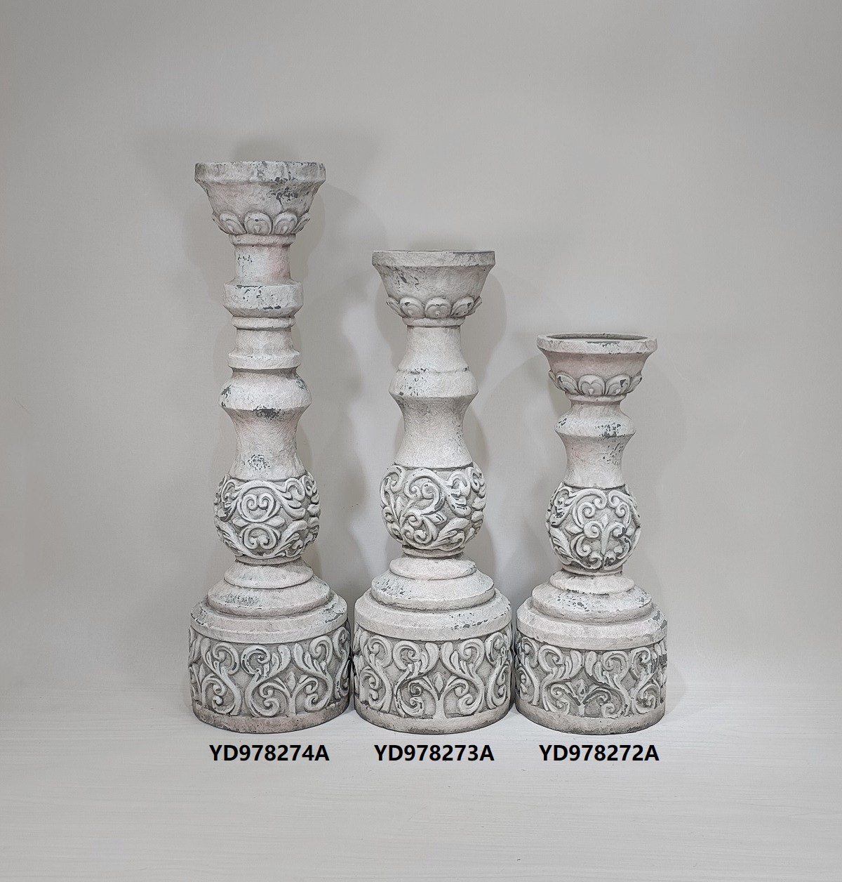 Customizable size wholesale candle stand concrete candlestick cement candle holder for home decor