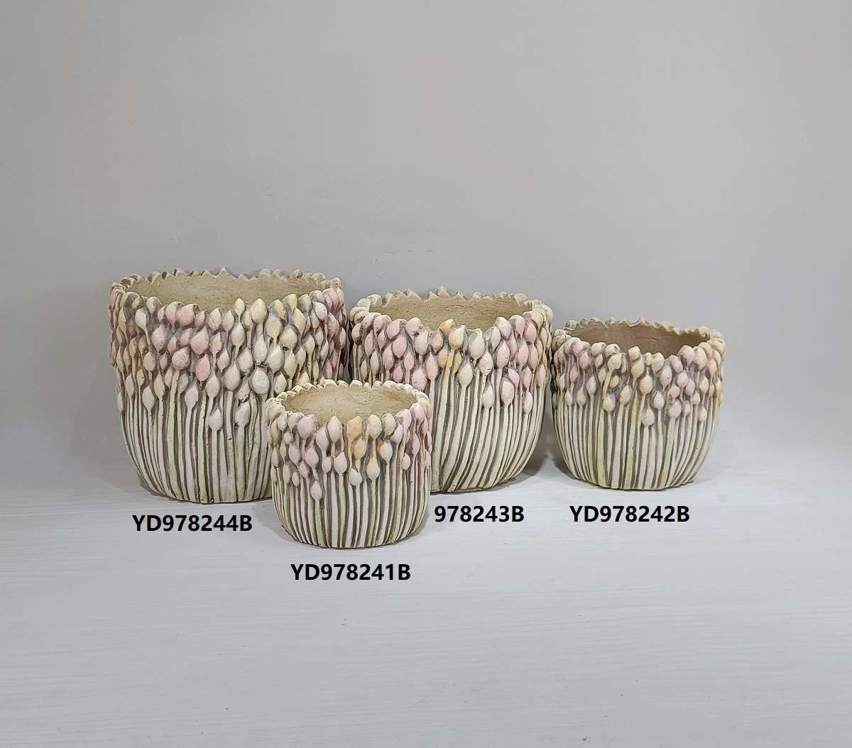 High quality balcony decor cactus succulent potted plant green color cement flower pots for plants