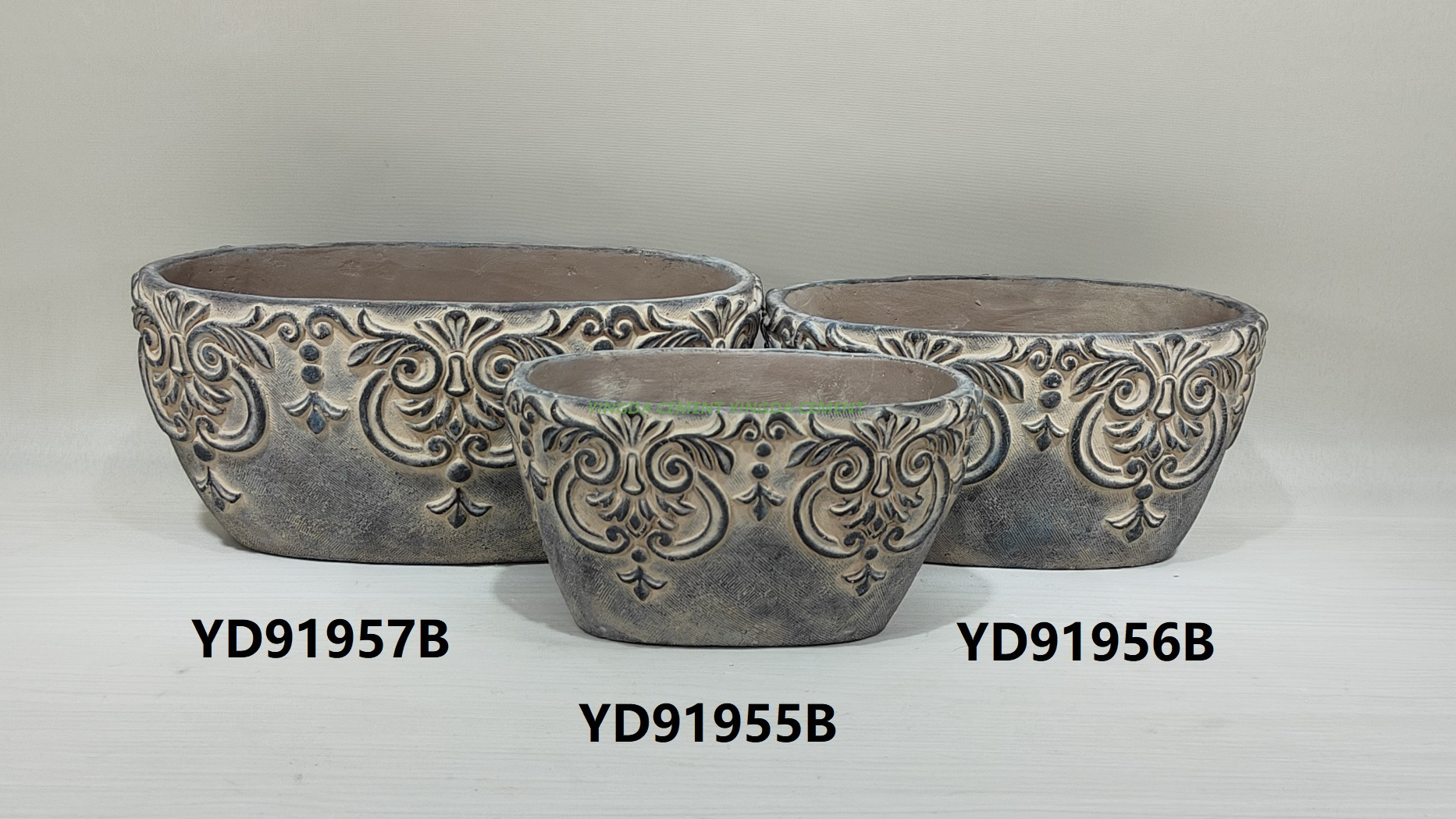Modern Customized Bonsai Pot Hand Crafted Cement Garden Succulent Flower Pots
