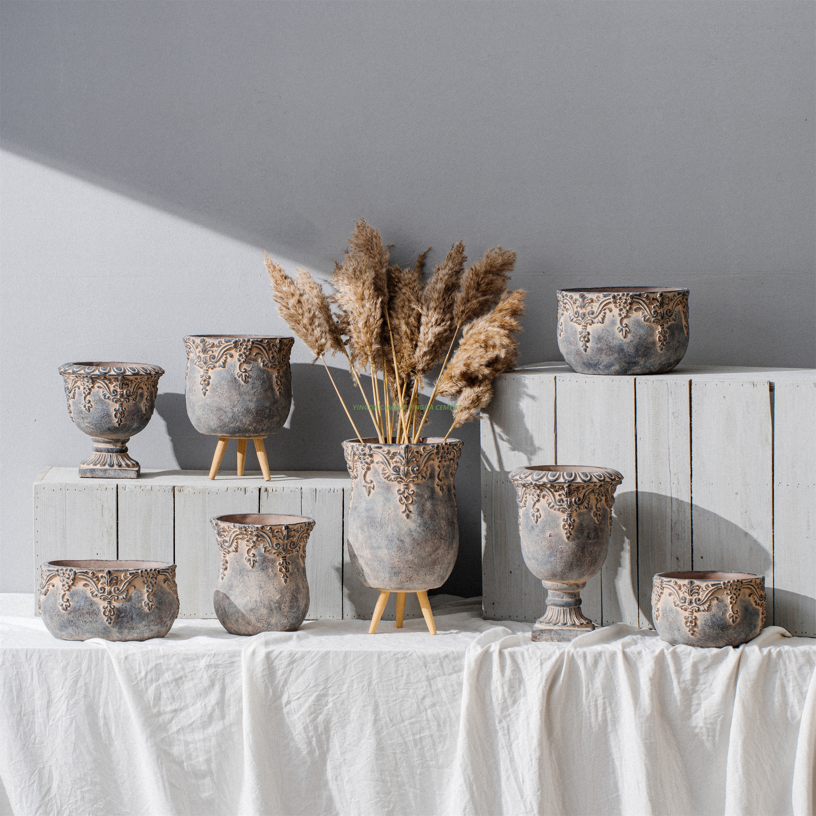 SimpleCement Flowerpot Creative Garden DecorationFlowerpot Magnesium Mud Manufacturers