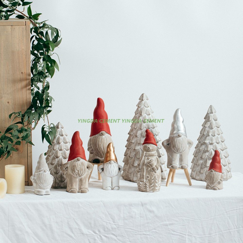 Nordic Style Modern Exquisite Silver Gold Christmas Gift Gnomes Ornament Cute Cement Home Decoration