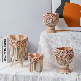 cement succulent potted plant green color cement flower pots for plants