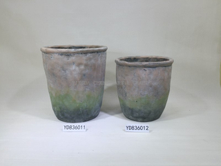 Antique Clay Vase Round Cement Planter Pots