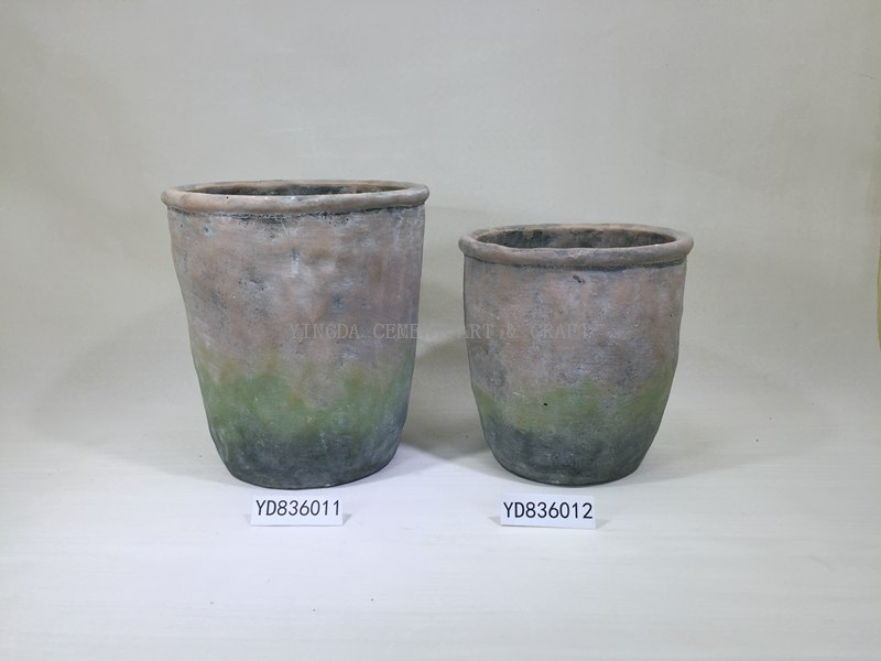 Antique Clay Vase Round Cement Planter Pots