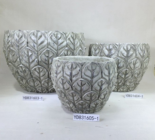 Painted Sculpture Cement Big Size Pot Round Planter