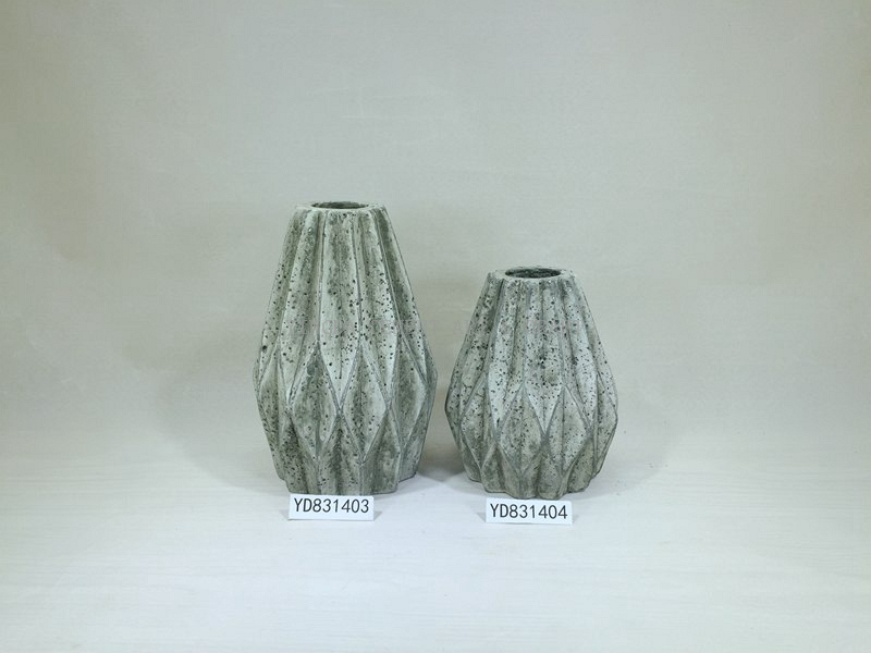 Solid Brown Marble Modern Concrete Vase Planter