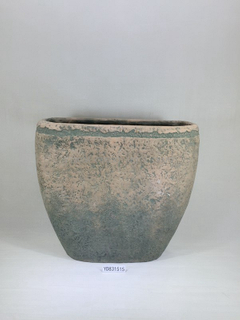 Flat Surface With Antique Painting Indoor Oval Clay Planter Pots