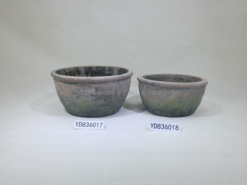 Antique Clay Bowl Round Cement Planter Pots