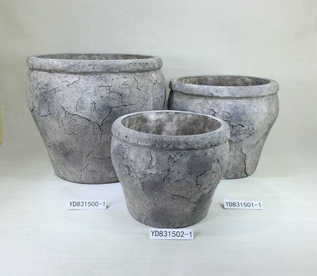 Silk Printed Pot Round Concrete flower pots