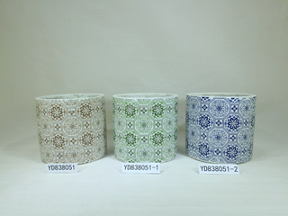 5.5" Printed Cement Round Planter Pots