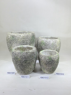 Silk Printed Indoor Round Concrete Planter Pots