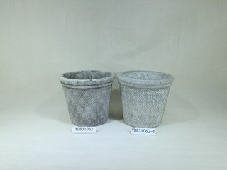 Painted Embossing 6.5“ Concrete Round Planter Pots